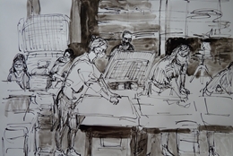 Schwarz Wei Skizze Kunst