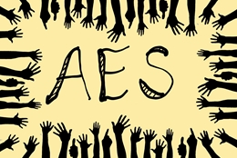 AES Schriftzug umrahmt von Händen